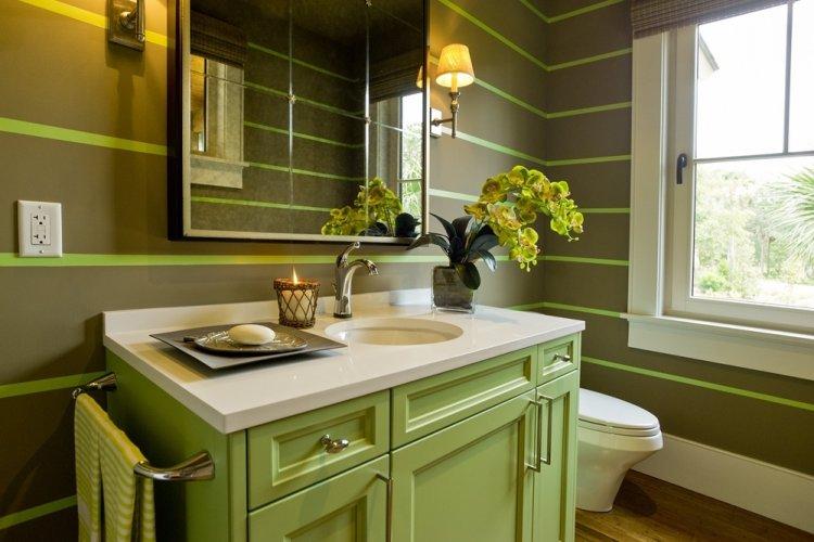 Couleur pistache dans la salle de bain - design photo