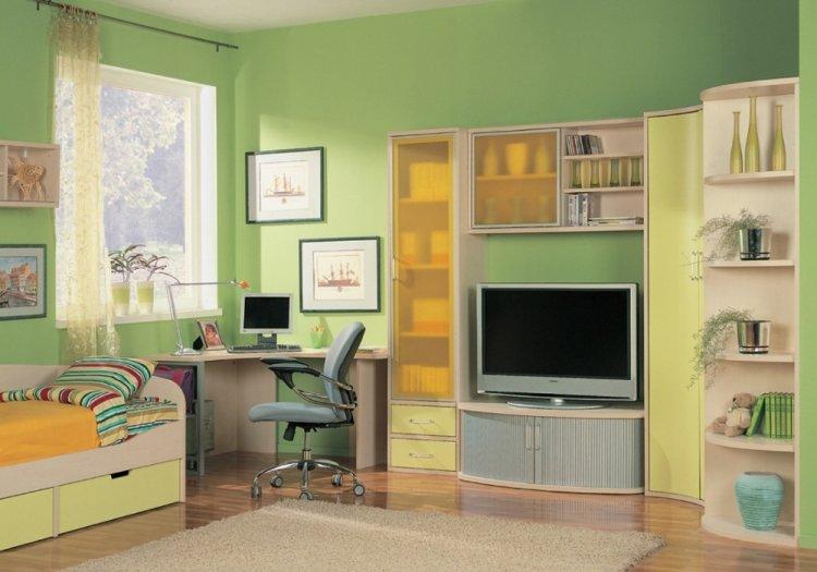 Couleur pistache dans la chambre des enfants - design photo