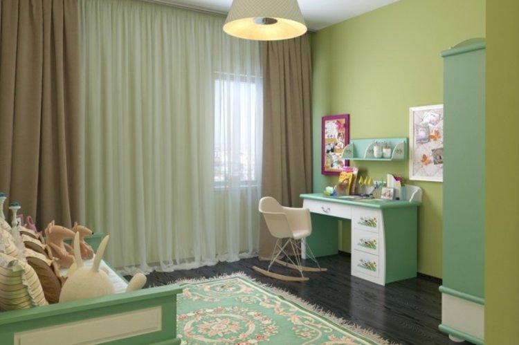 Couleur pistache dans la chambre des enfants - design photo