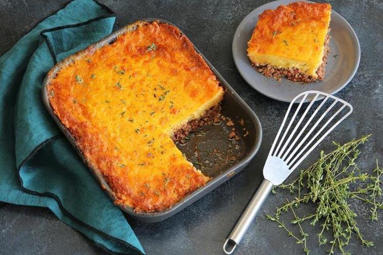 Casserole de viande hachée et polenta