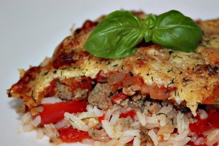 Casserole de viande hachée et riz