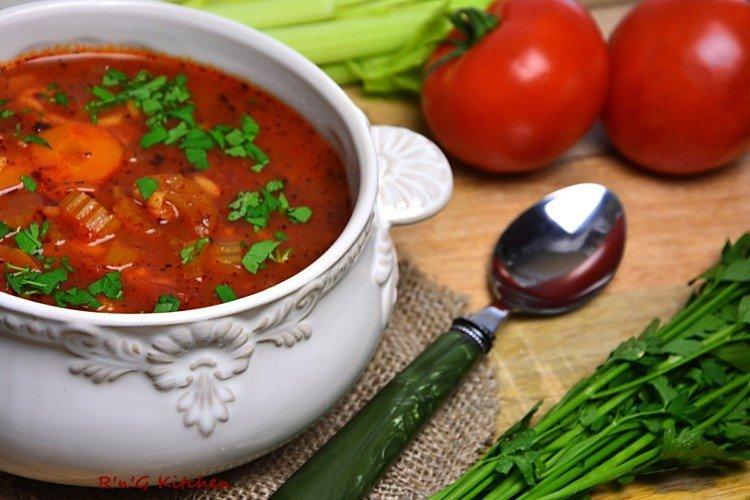 Soupe maigre aux tomates et céleri
