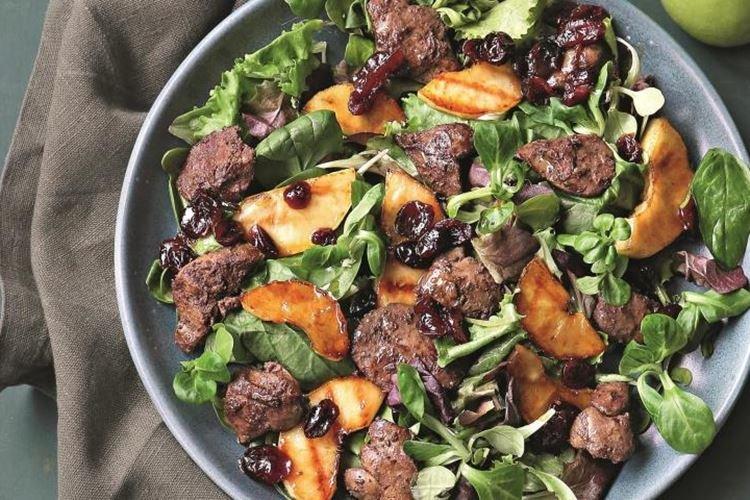 Salade de pommes et foie