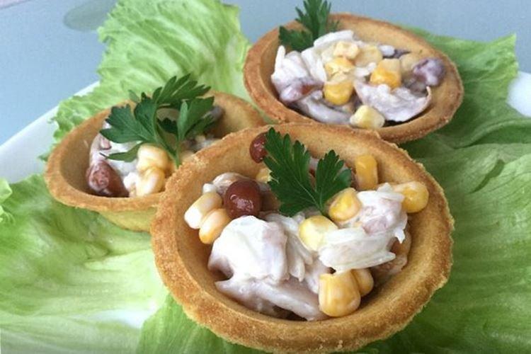 Salade de maïs et champignons marinés