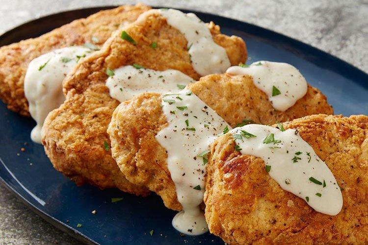 Côtelettes de poulet à la pâte d'oignons