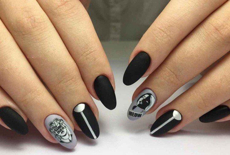 Manucure noire - photos et belles idées