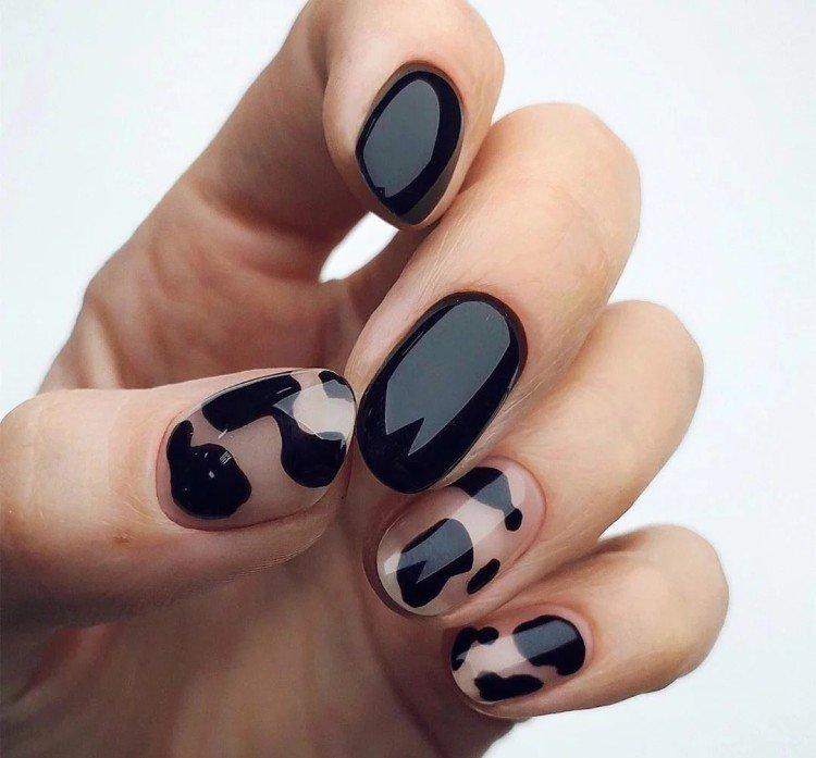 Manucure noire - photos et belles idées