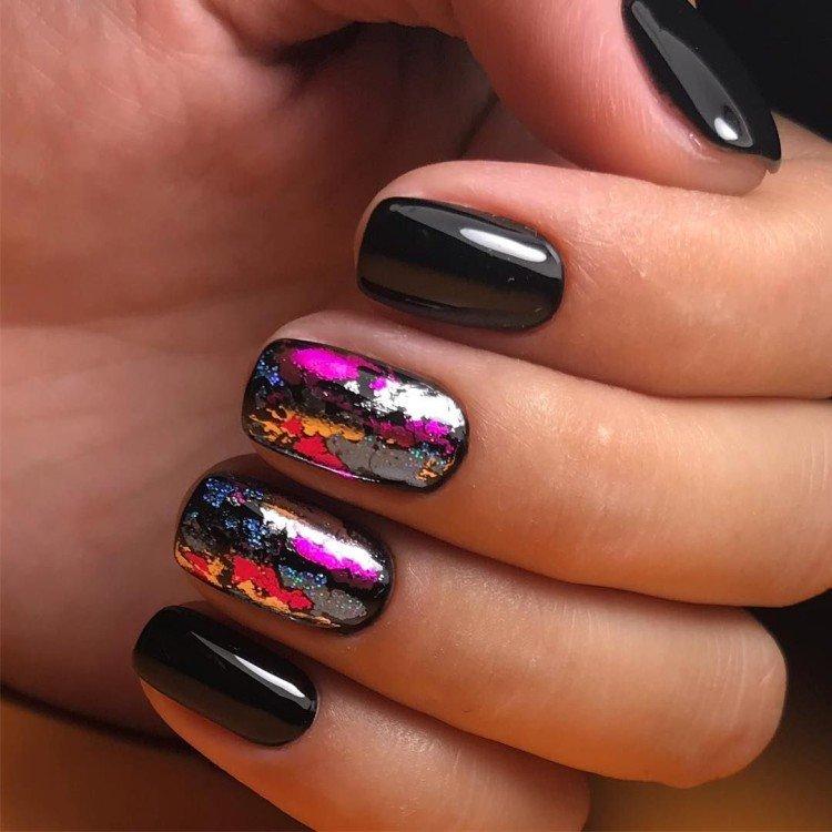 Manucure noire - photos et belles idées