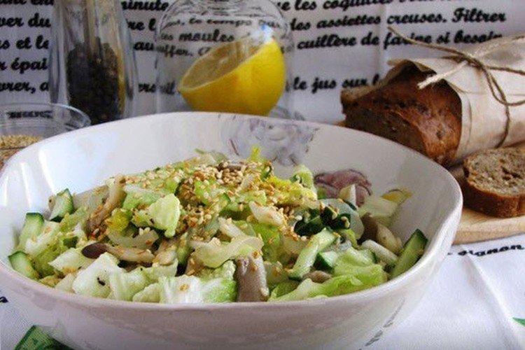 Salade de chou et pleurotes