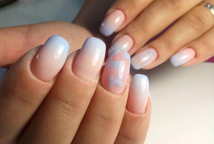 Manucure aérographe beige