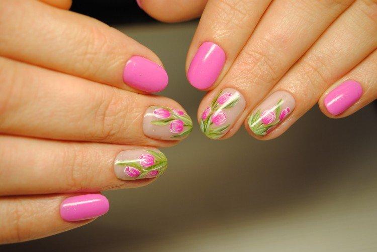 Manucure rose - photos et idées