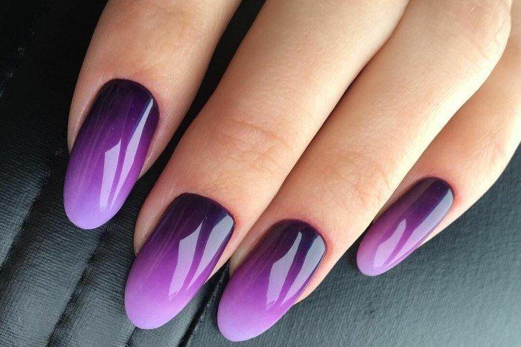 Manucure ombre violette
