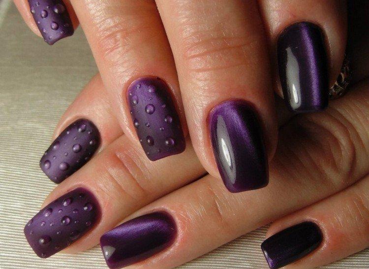 Manucure violet volumétrique