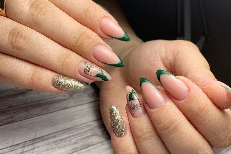 Manucure française verte