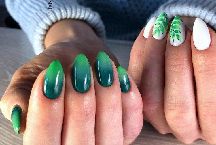 Manucure ombre verte