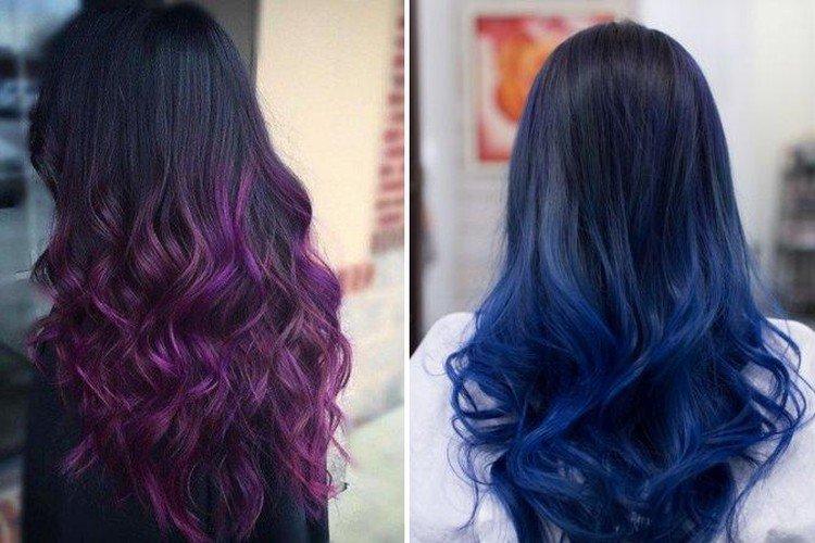 Balayage coloré pour cheveux foncés
