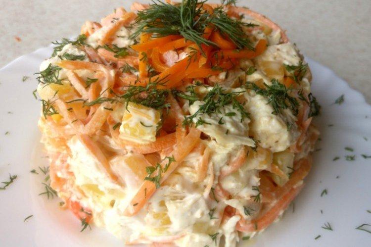 Salade de poulet fumé et lavash