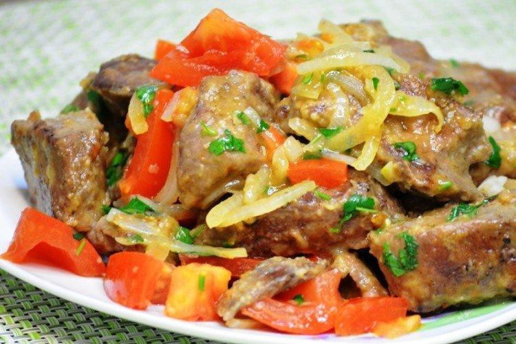 Foie de porc aux tomates