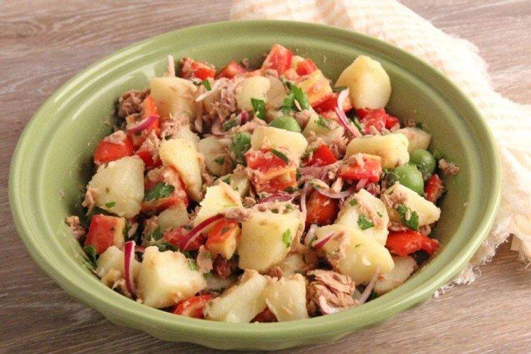 Salade tiède de jeunes pommes de terre au thon