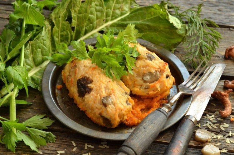 Rouleaux de chou paresseux aux champignons