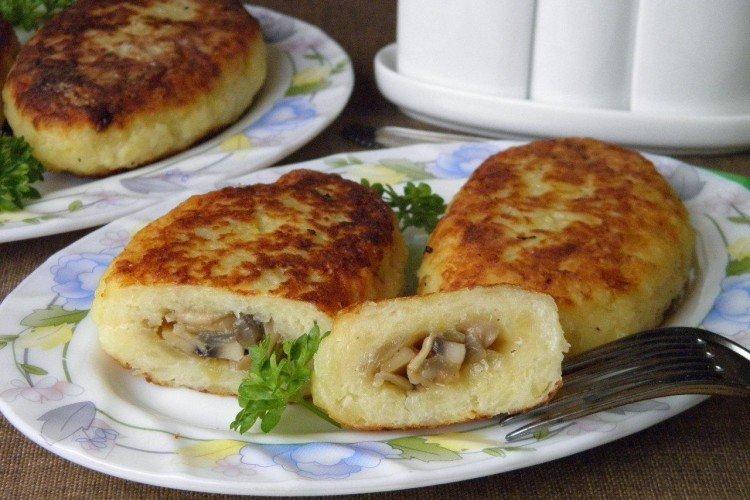 Escalopes de pommes de terre farcies aux champignons