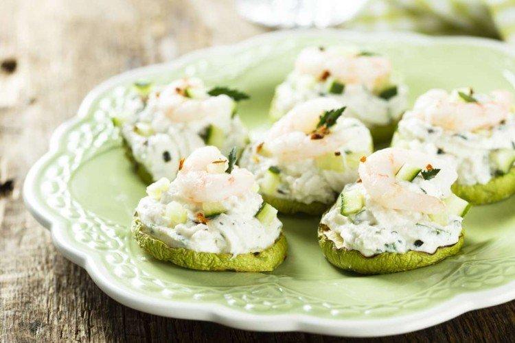 Apéritif de courgettes au fromage blanc