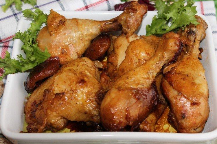 Cuisses de poulet cuites dans une manche