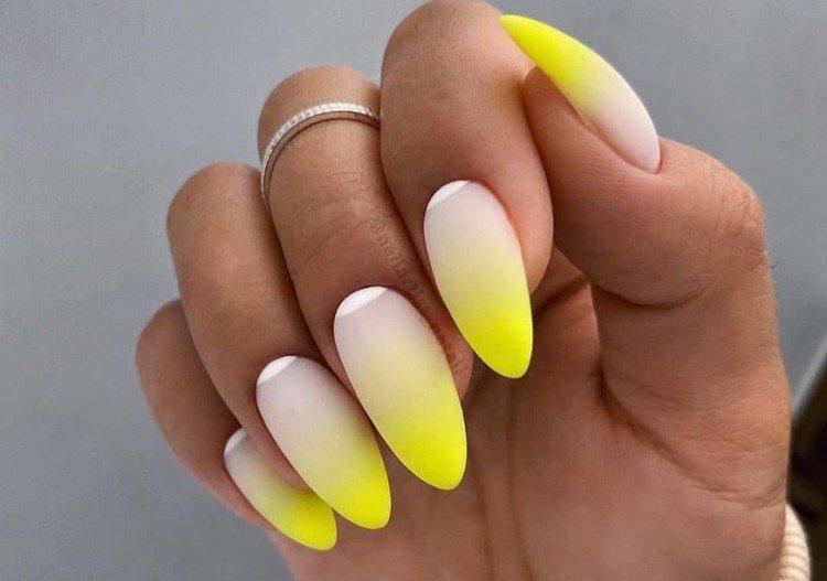 Manucure ombre jaune