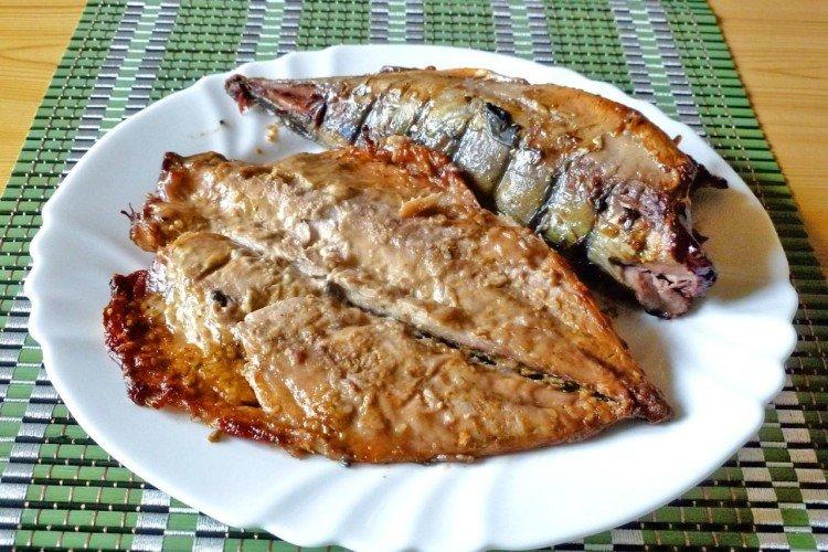 Maquereau au four en marinade de soja