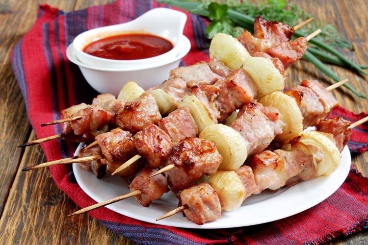 Chachlik de porc à la moutarde