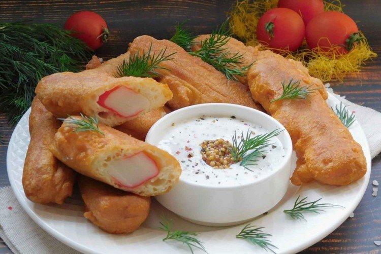 Bâtonnets de crabe au yaourt et curry