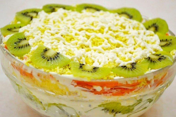 Salade de poulet et kiwi