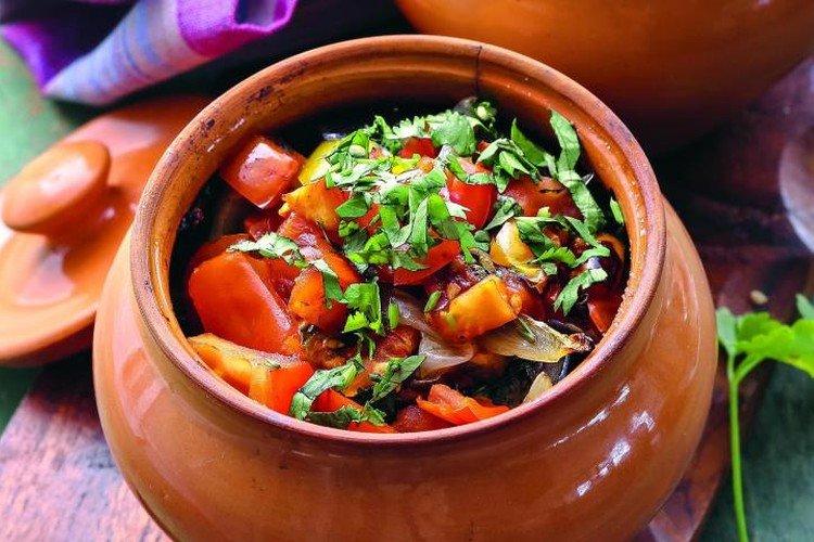 Légumes cuits en pots