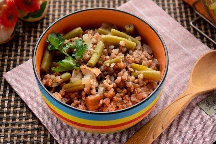 Sarrasin aux haricots verts en pots