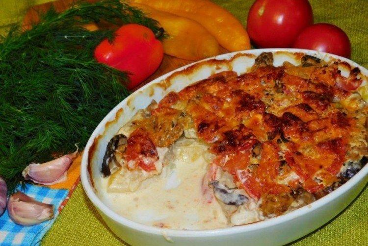 Cassolette de légumes aux champignons