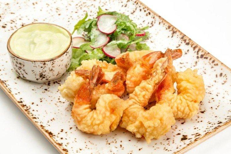 Crevettes en pâte à la sauce wasabi