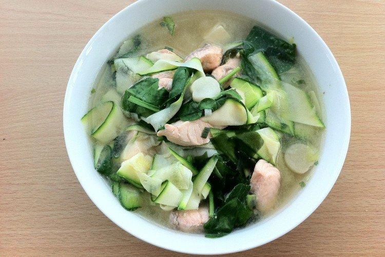Soupe de poisson aux courgettes