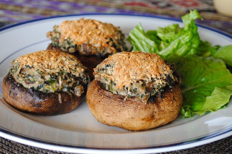 Champignons farcis aux épinards