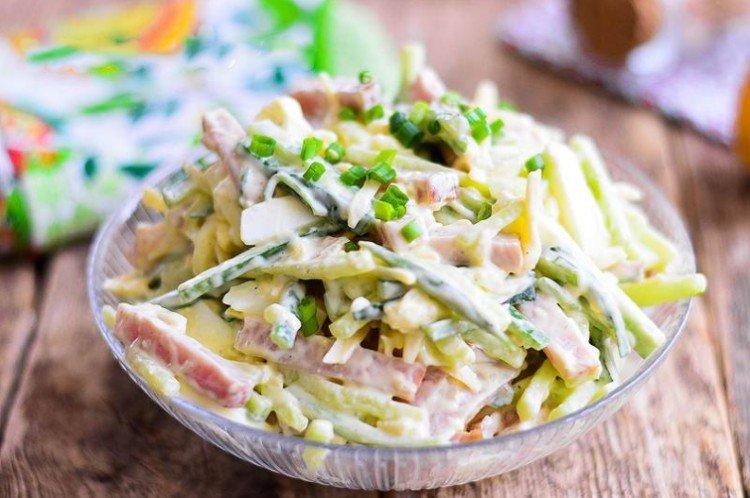 Salade de jambon, fromage et concombre