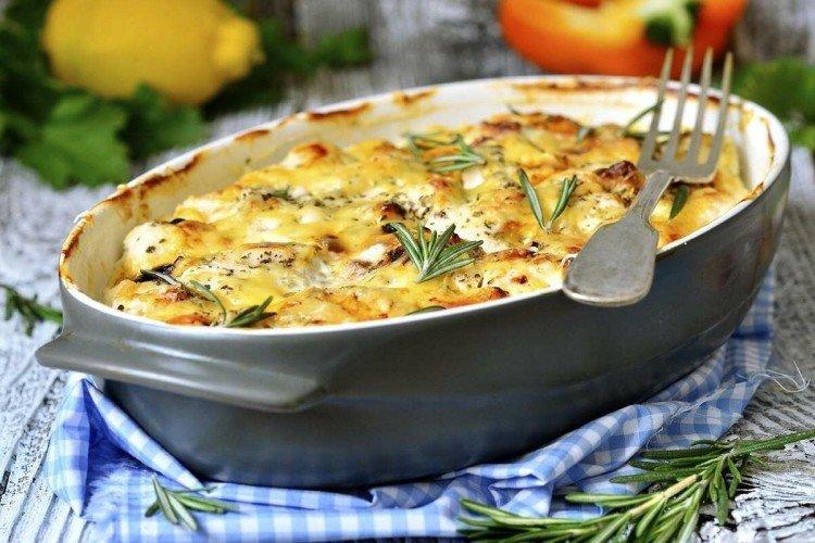 Casserole de pommes de terre à la viande hachée et aux champignons