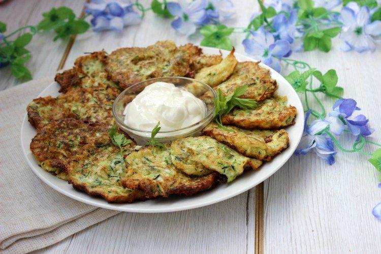 Crêpes de courgettes aux champignons