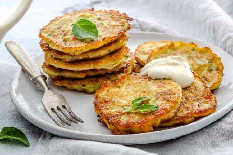 Crêpes de courgettes au fromage cottage