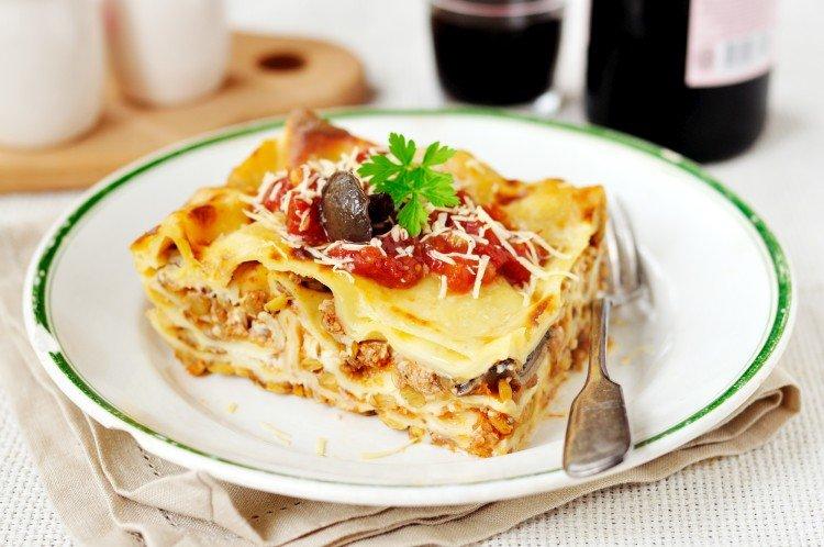 Lasagnes à la viande hachée et aux champignons