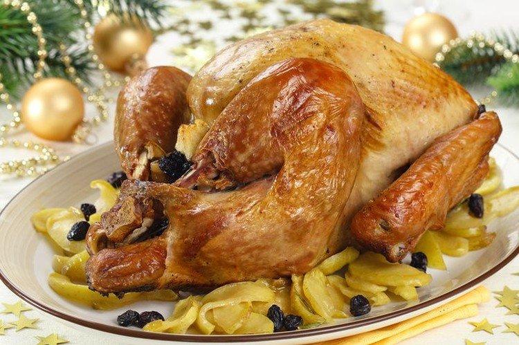 Dinde au foie et coing