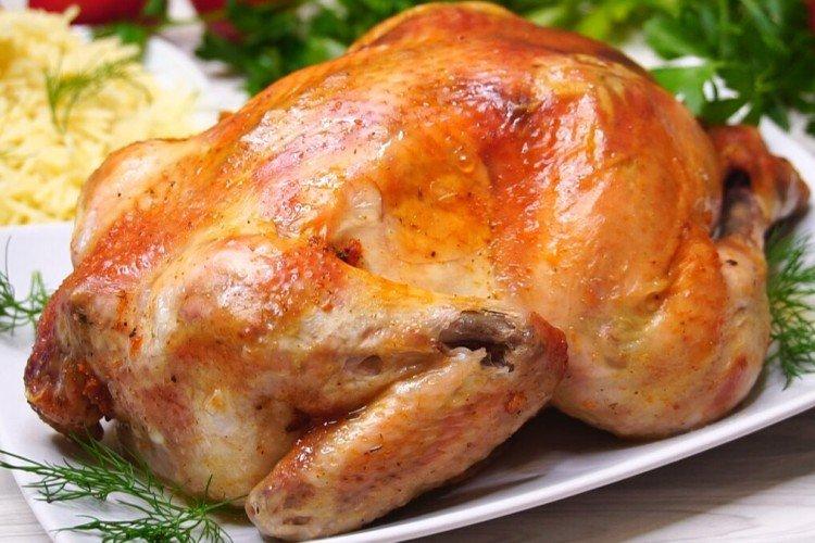Poulet entier dans la manche