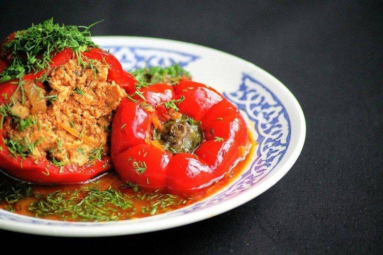 Poivron farci au foie de dinde