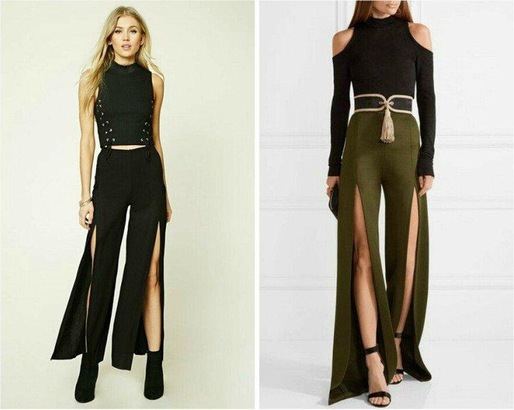 Pantalon avec fentes