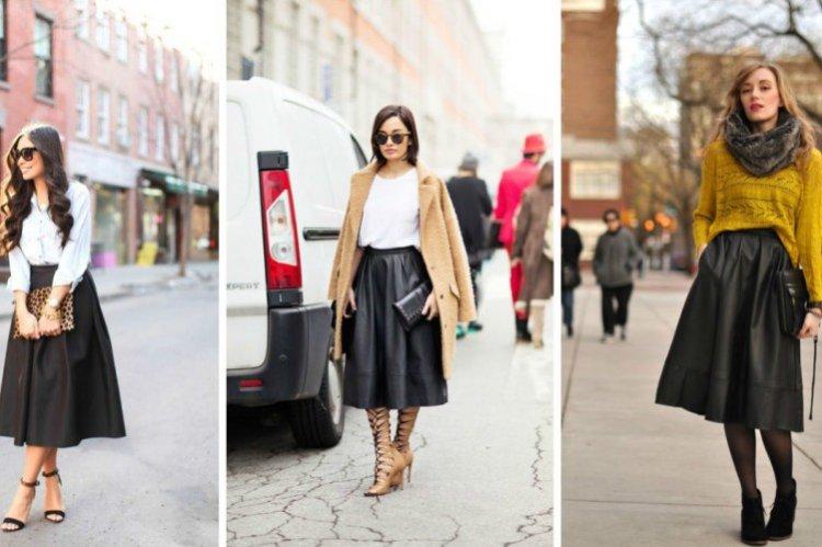 Que porter avec une jupe en cuir - photos et idées