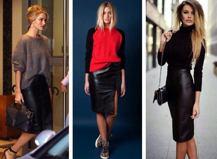 Que porter avec une jupe en cuir - photos et idées