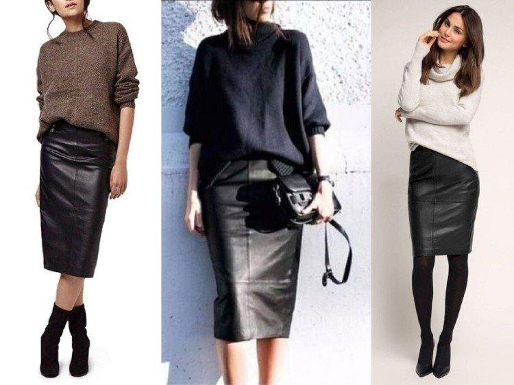 Que porter avec une jupe en cuir - photos et idées